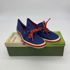 NEW NOS KEDS GRASSHOPPERS CASUAL VTG PATRIOTIC NAVY ANCHOR TIE WOMENS SHOES 7 S