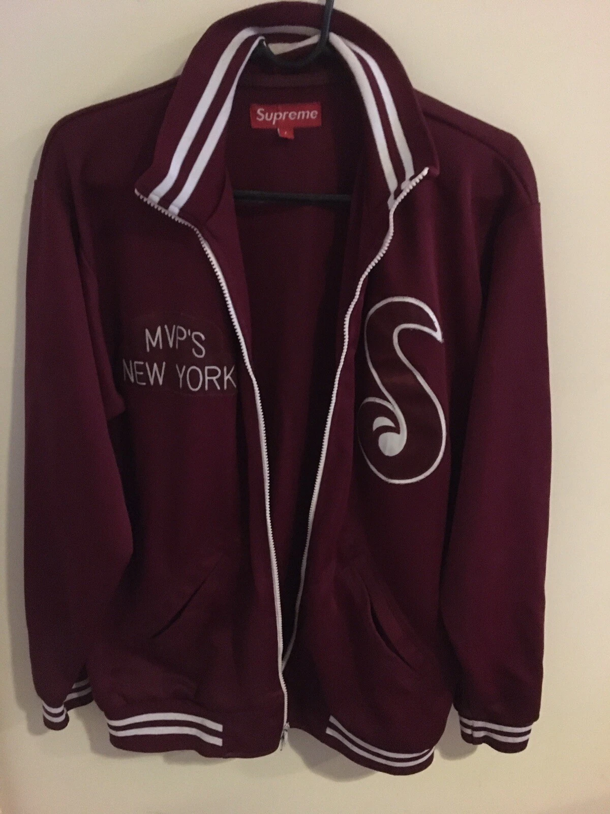Veste Supreme Vintage MVP New York Bourgogne Taille L Grande Occasion