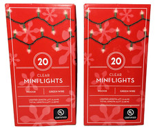 White Christmas String Lights 2 Boxes of 20 Indoors Total Length 13' White/Clear