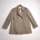 Womens HOUSE OF BRUAR Harris Tweed Wool Double Breasted Pea Coat size UK 16