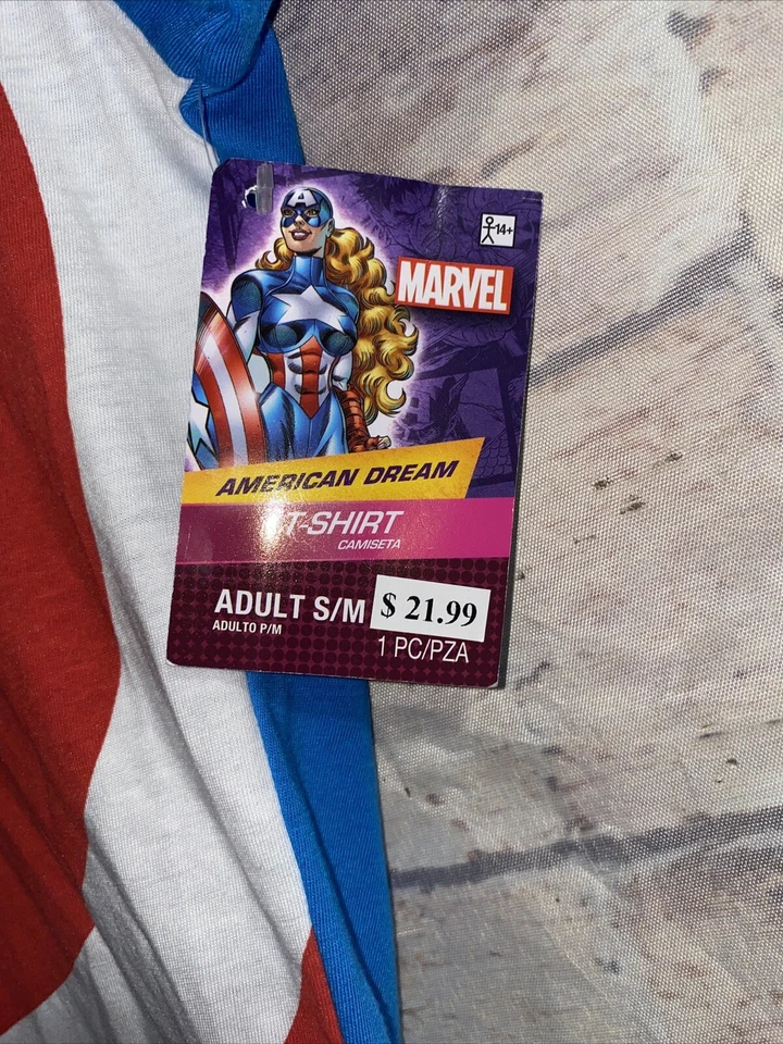 Camisa Marvel Sueño Americano Marvel Disfraz Camisa Adulto S/M Foto 2 de 4