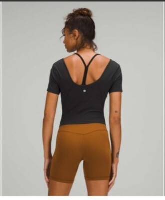 Lululemon Align T-shirt, Black, Size 6, Style #W3FPXS, Nulu Fabric