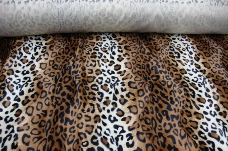 Brown Leopard Velboa upholstery Fabric per yard 60” wide - Image 2 of 2