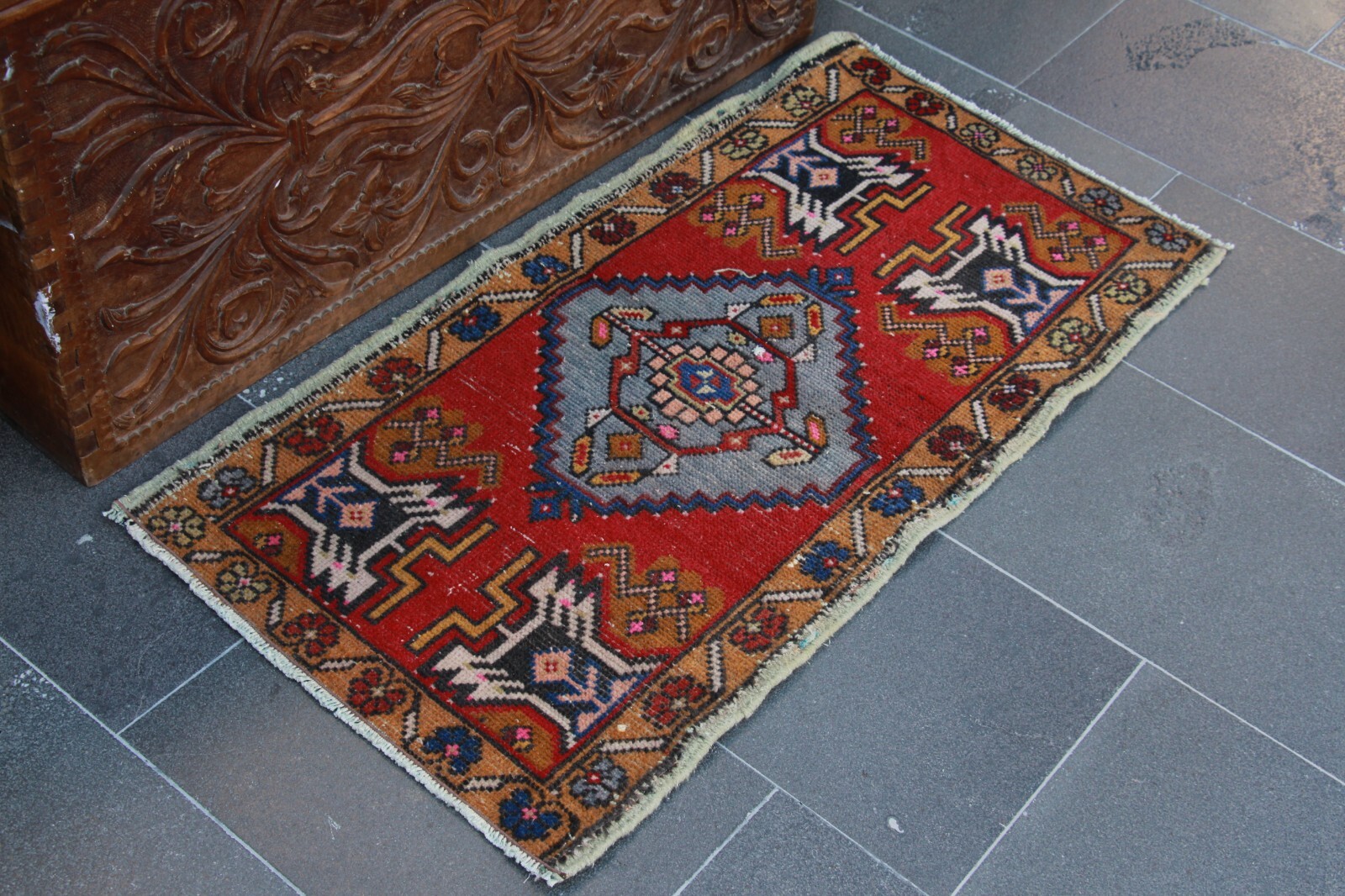 Handmade rug, Vintage small rug, Oushak rug, Turkish rug, 1.7 x 3.3 ft MBZ1512 eBay