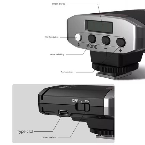 For TRIOPO TR100 Mini-Camera Flash Light Speedlite Wireless 5500K Hot Shoe Flash - Picture 3 of 12