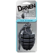 Driven Grenade Air Freshener Ice Storm Scent Home Car Scented Paper (3 Per Pack)