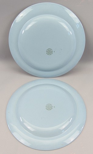 Wedgwood Etruria & Barlaston White Embossed On Blue Salad Dessert Plates x 2 (8" - Picture 4 of 4