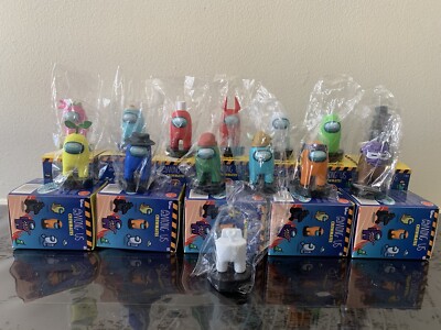2021 Toikido AMONG US 2'' Crewmate Mini Figure Stamper Full Set Of 14 w/out rares