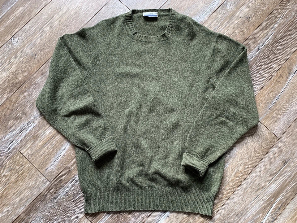 FEDELI Mens Sweater Jumper Cardigan Green Wool Fein Kaller Size 48 L - image 3 of 4