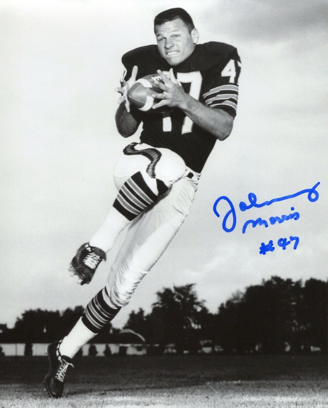 JOHNNY MORRIS 1963 Champion Chicago Bears signed B&W photo in action COA 2