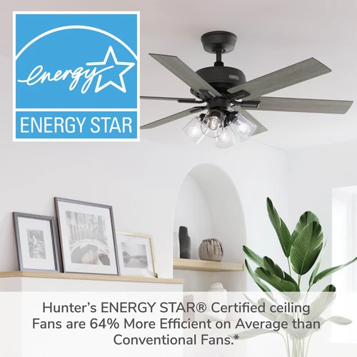 Hunter 52 inch Fonthill ENERGY STAR® HunterExpress Matte Black Ceiling Fan - Picture 7 of 19