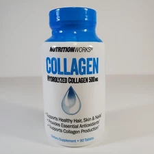 NutritionWorks Hydrolyzed Collagen Hair Skin Nails Antioxidants 90 Tablets 2027