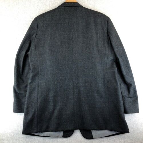 Hugo Boss Rossellini Wool Silk Blend Sport Coat Blazer Mens 48L Blue Black USA - Picture 14 of 14