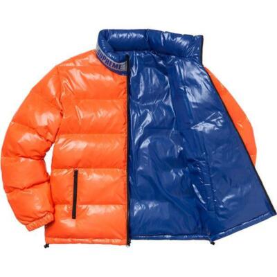 SUPREME SS2020 Shiny Reversible Puffy Nylon Jacket In Blue 100