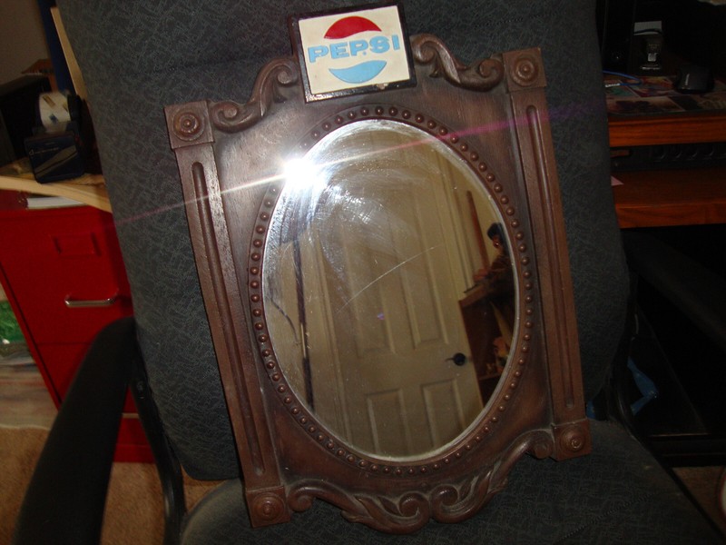 Vintage Pepsi Cola Heavy Plastic Framed Mirror