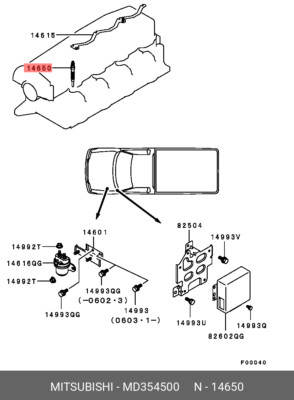 Genuine OE Spark Plug MD354500 for Mitsubishi MD35-4500