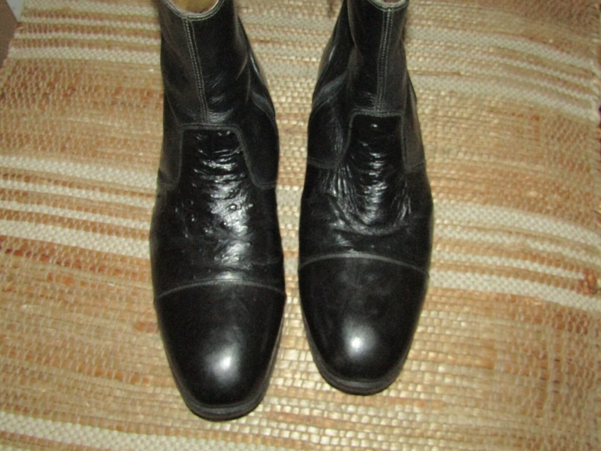 Unbranded Black Soft Leather Side Zip Beatle Boots Men display picture 1