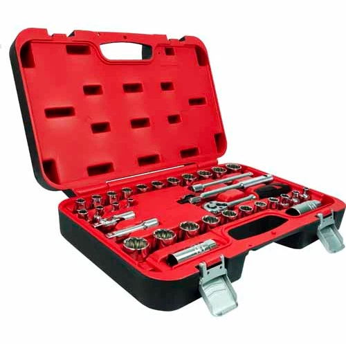 FULLER PRO Chrome Vanadium 33 Pc SAE Metric socket set 3 8in