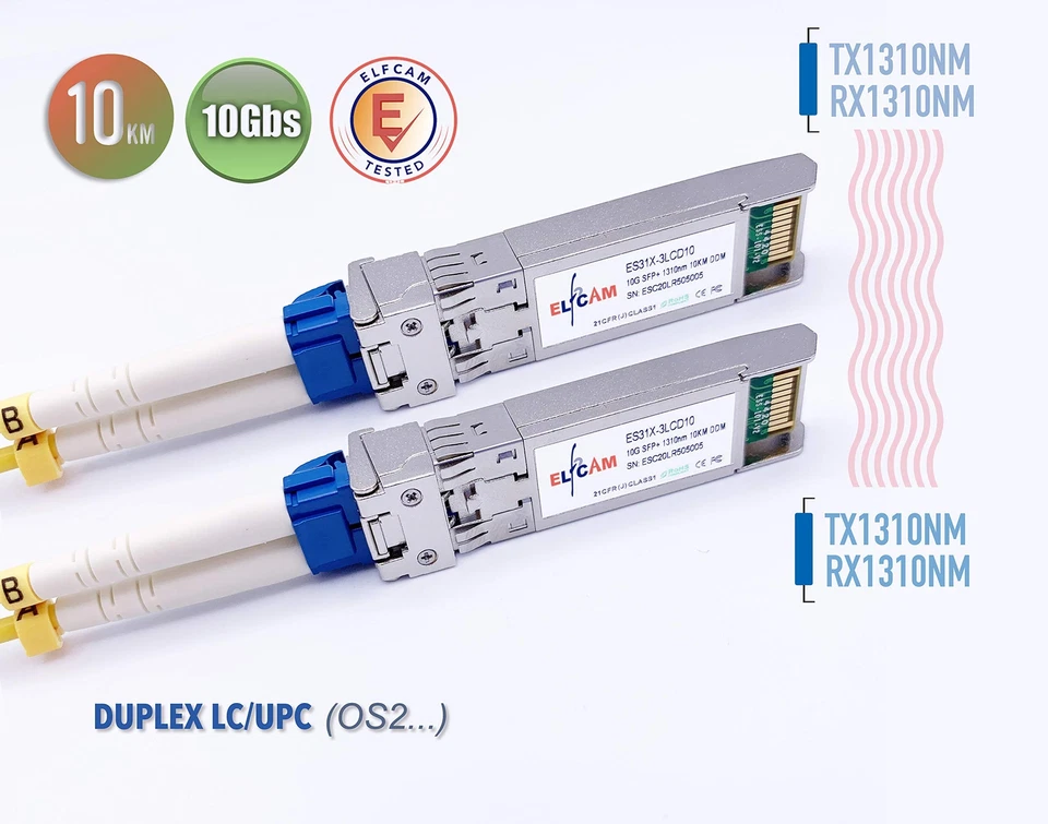 ® - Lot de 2 10Gb SFP+ Module de Transceiver à Fibre Optique Connecteur LC/UP... — 第 4/4 张图片