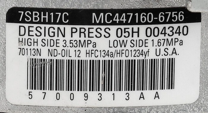 Compresor de aire acondicionado OE Denso 57009313AA 57009442AA para Ram ProMaster 3,6 L 2014-2023 Foto 2 de 2