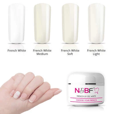 NAILS & BEAUTY FACTORY French Nails UV Gel White mittelviskos 5 - 30ml Frenchgel Weiß Nail Art Gelnägel