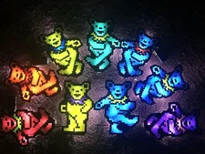 LED Perler Bear -Battery Necklace Grateful Bead Light Dance Glow Rave Kandi Hama