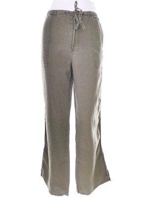 EDDIE BAUER Damen Freizeithosen Gr. 40 Khaki Leinen 100%