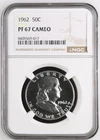 1962 Franklin Half Dollar NGC PR67 Cameo Silver Proof Coin 50C
