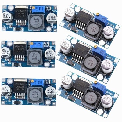 6 Pack LM2596 DC-DC Buck Converter, LM2596S Adjustable DC to DC Step Down Mod...