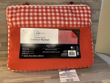 Mainstays Outdoor Blanket 59 x 79 Red Checkered Picnic Beach Lawn Sport Stadium