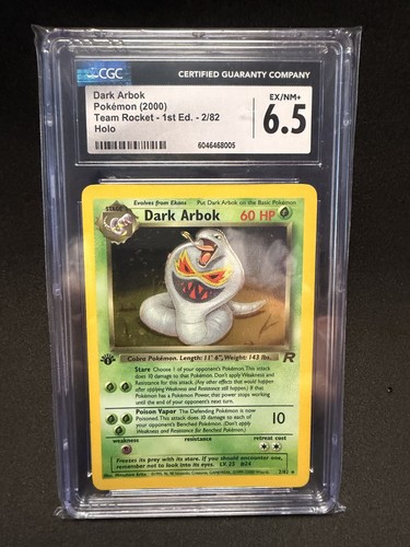 Dark Arbok (1st Edition) graded CGC 6.5 for sale on eBay