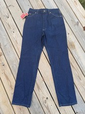 Vtg NOS Lee Riders Jeans Womens 16 Long Dark Blue Straight High Rise USA Made