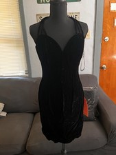 Vintage Roberta Velvet Black Dress New with Tags Size 8