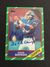 MARK BAVARO 1986 TOPPS #144  AUTOGRAPHED ROOKIE CARD  W/INSCRIPTION JSA. rookie card picture