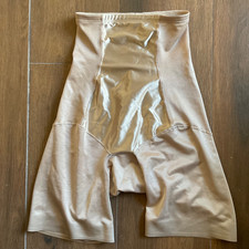 SHINY Vintage Beige Satin Long-Leg Girdle SHAPER Size Small