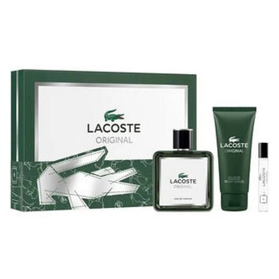 Lacoste Original Eau De Toilette 3 Pc Set 3.3 Oz EDPS, 3.3 SG, 0.25 EDP New Box