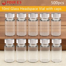 500pcs 10ml Glass Vials Lab vial Sample vial Clear Headspace Vial 20mm Crimp Top