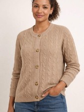 TU Ladies Cable Knit Design Button Front Cardigan 14 16 18 20 22 24