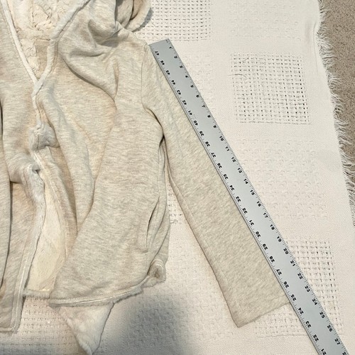 new girl's Maddie XL asymmetrical open front faux fur hooded sweater SP 4715 - Picture 3 of 11