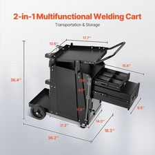New Welding Cart, 2 Drawers Welder Cart Heavy Duty with Anti-Theft Lockable Ca