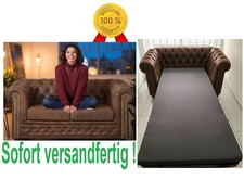 -% SONDERANGEBOT CHESTERFIELD 2 SITZER SOFA VINTAGE RETRO BRAUN WILDLEDER LOOK
