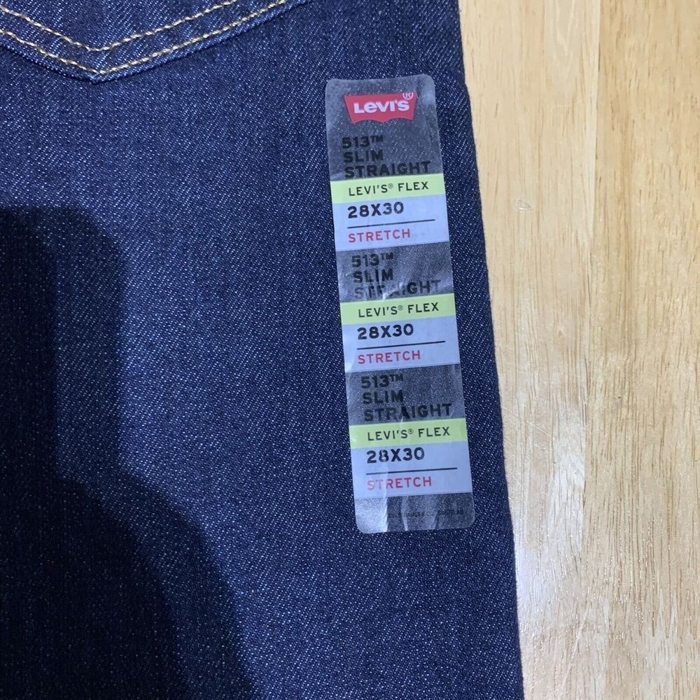 Levi's Men's 513 Slim Straight Jeans W28X30L Blue Flex thumbnail 5