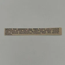 Brower Manufacturing Company Brower's Poultry Quincy IL 1965 Ad SAH7-S42