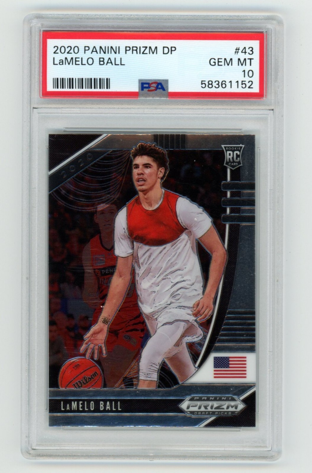PSA 10 LaMelo Ball 2020-21 Panini Prizm Draft Picks #43 GEM MT RC Rookie Hornets