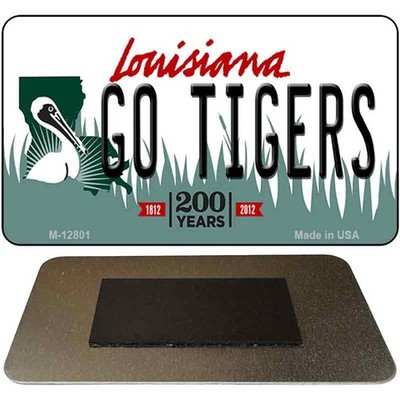 Go Tigers Novelty Metal Magnet M-12801 3.5'' x 2'' Magnet (M)