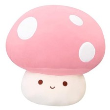 Cute Mushroom Plush Pillow, 3D Soft Mushroom Plushie, Hugging Plush 35cm Pink