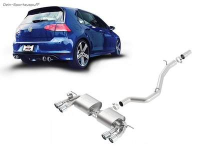 Borla Komplettanlage ab Kat Ø76mm-System VW Golf 7 R je 2x 89mm rund