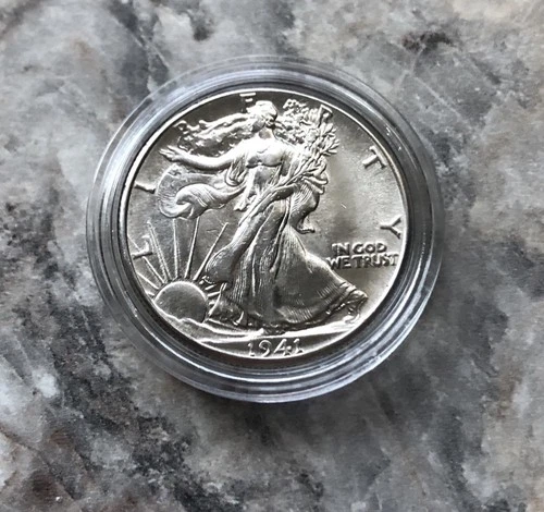 1941 WALKING LIBERTY SILVER HALF DOLLAR ALMOST UNCIRCULATED