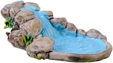 1Pc Blue DIY Miniature Mini Water Pool Fairy Garden Lawn Ornament Outdoor Statue