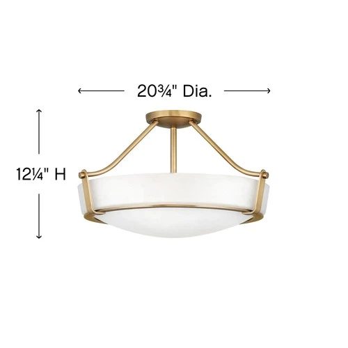 Hinkley Lighting 3221 Hathaway 4 Light 21"W Semi-Flush Bowl - Brass - Picture 12 of 12